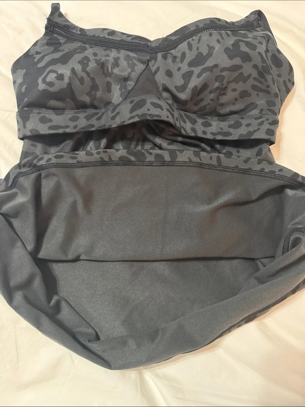 Lululemon Women's Black Animal-Print athletic top